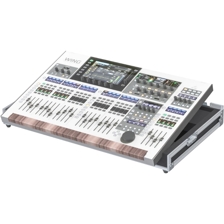 Open view of the ALP Flight Case with the Behringer WING V2 Serie I digital mixing console positioned inside