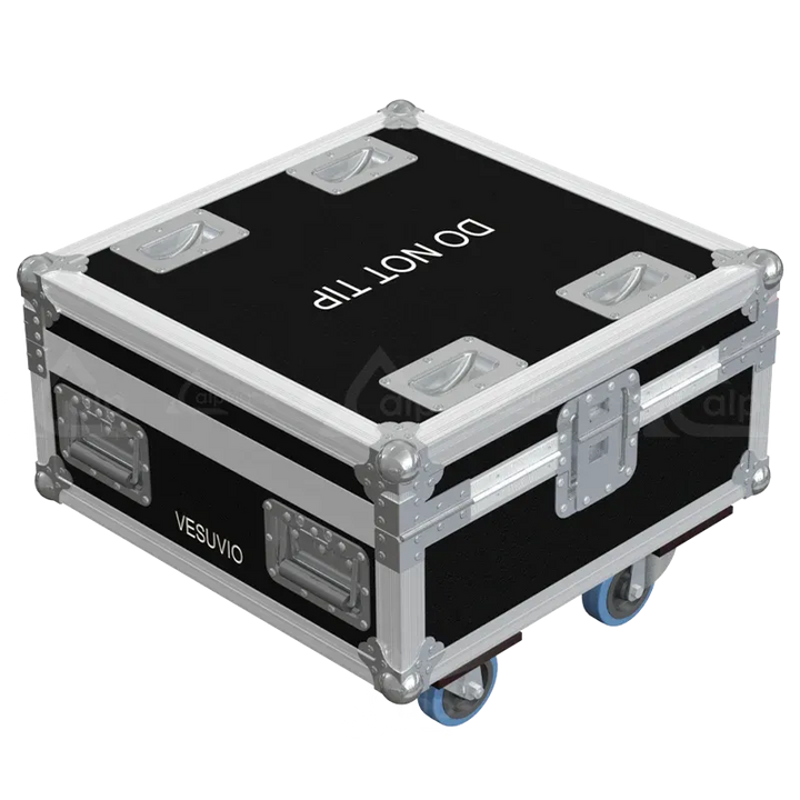Rear view of the ALP Flight Case for Chauvet Vesuvio II showing reinforced protective structure and touring hardware