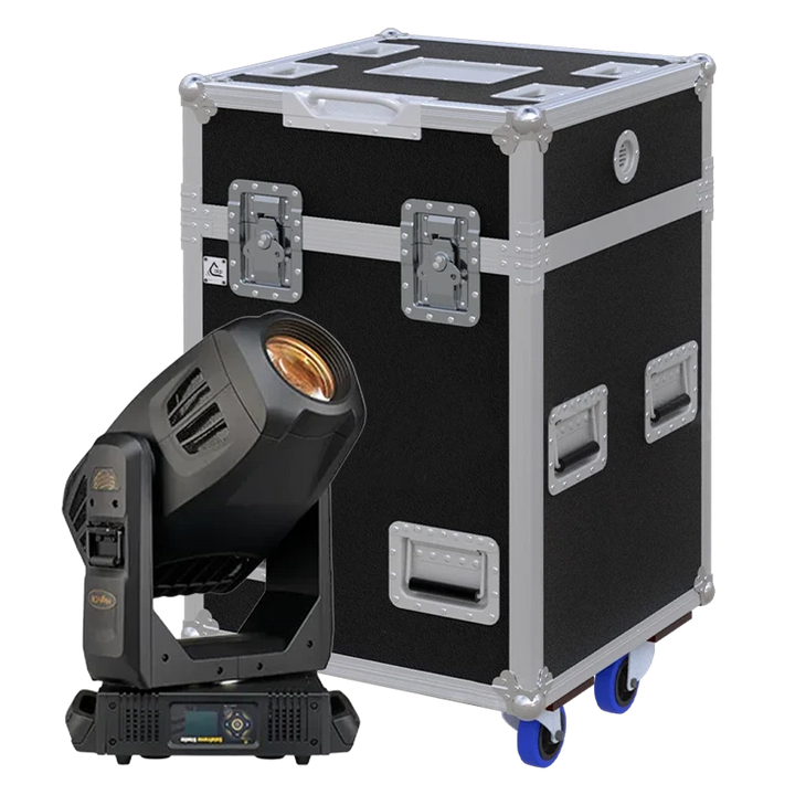 View of the ETC SolaFrame Studio lighting fixture with the custom ALP Flight Case in the background