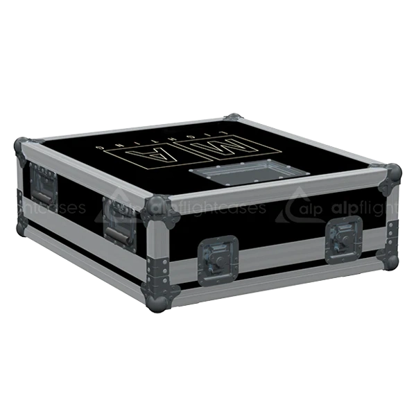 Front view of the custom ALP Flight Case for MA Lighting dot2 core lighting console