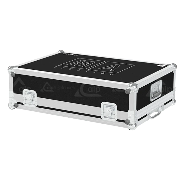 Front view of the custom ALP Flight Case for MA Lighting grandMA3 compact lighting console