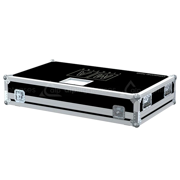 Front view of the custom ALP Flight Case for MA Lighting grandMA3 onPC command wing