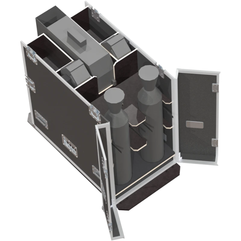 Open view of the ALP Flight Case with the MDG ATMe haze generator positioned inside