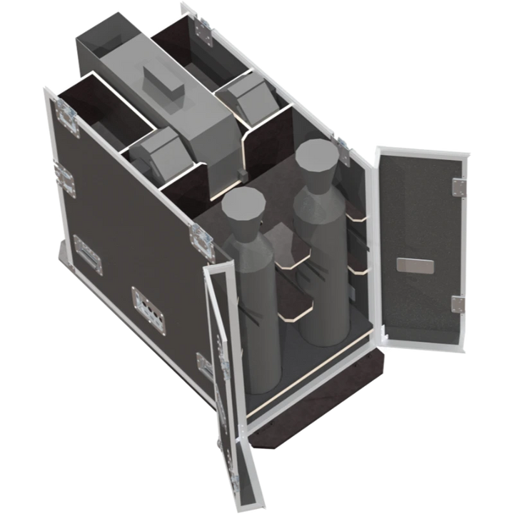 Open view of the ALP Flight Case with the MDG ATMe haze generator positioned inside
