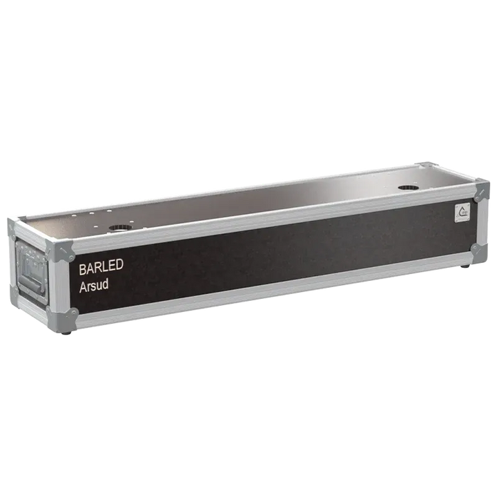 Front right view of the ALP Flight Case for OXO Pixyline 150 featuring reinforced touring hardware, butterfly catches and durable construction