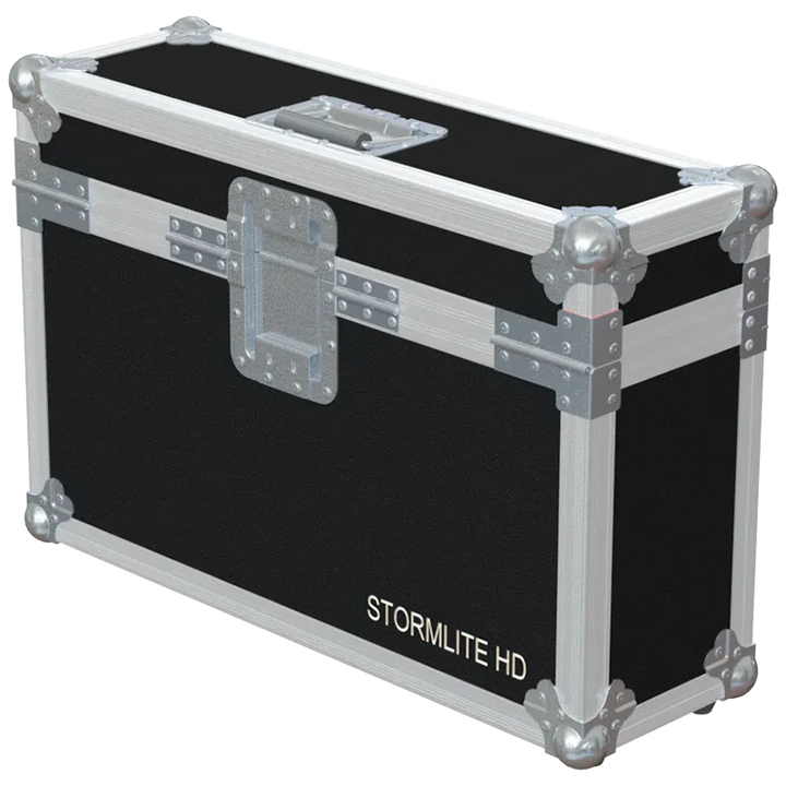 Rear view of the ALP Flight Case for Starway Stormlite HD showing reinforced protective structure and touring hardware