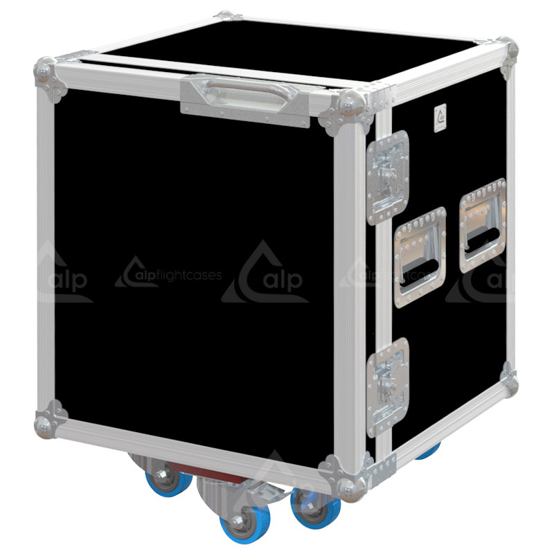 Front view of the professional Tool Case 10U PRO with 4 drawers and 4U rack space by ALP Flight Cases