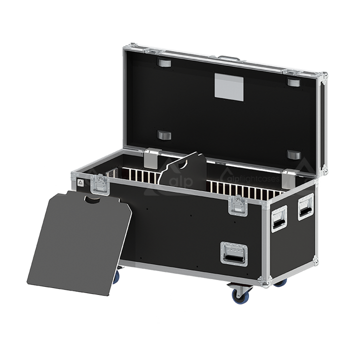 PRO Trunk flight case open showing touring gear safely stored inside the 1.2-meter interior