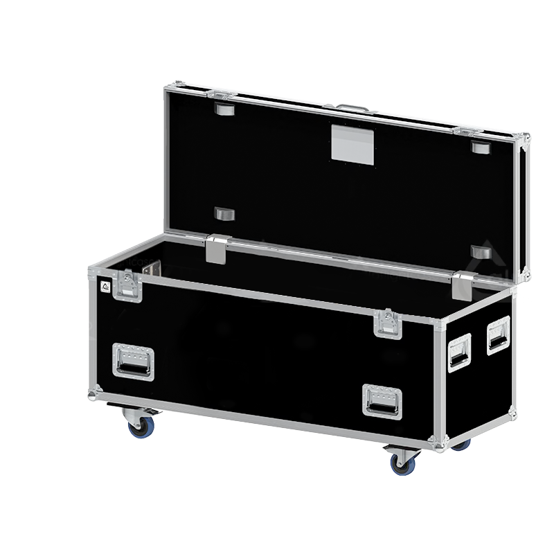 Empty interior of the 1500x600x600mm flight case highlighting the 1.5-meter storage capacity and reinforced walls