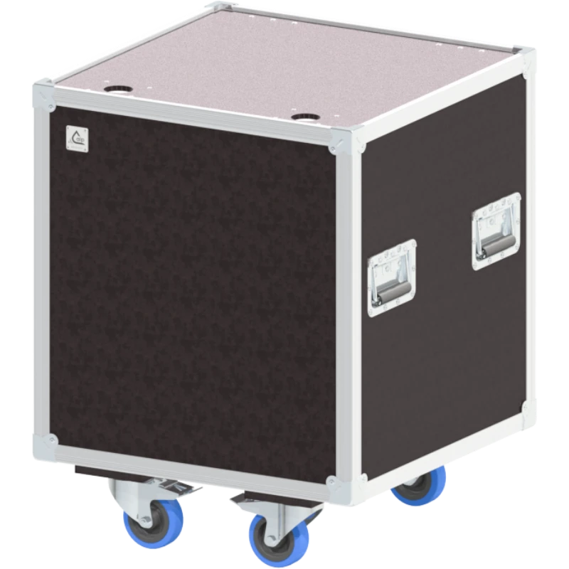 Front view of the professional cube-shaped Speedy-Box trunk flight case (600x600x600mm) by ALP Flight Cases