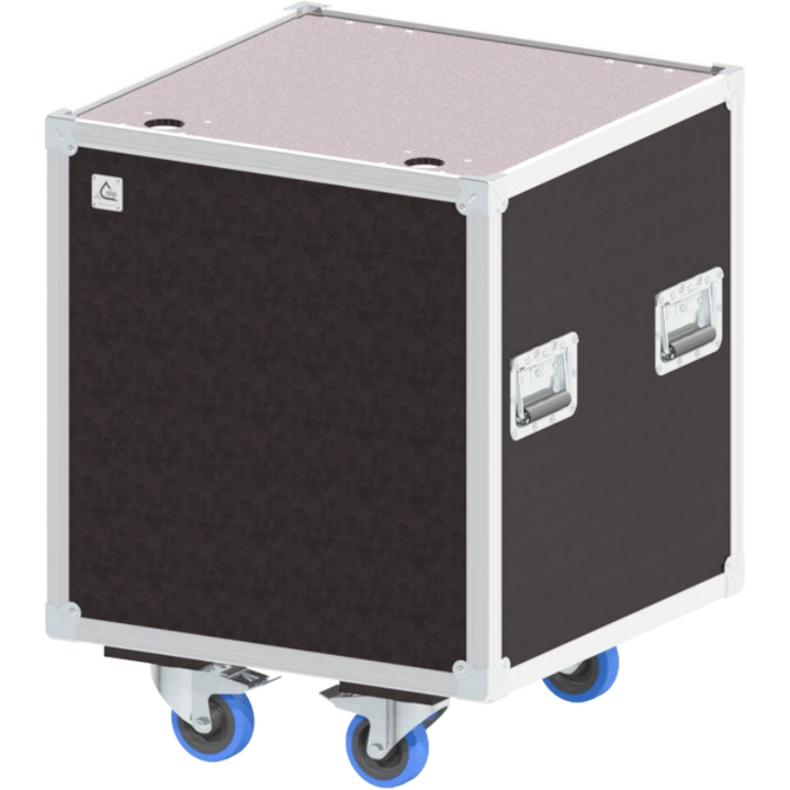 Front view of the professional cube-shaped Speedy-Box trunk flight case (600x600x600mm) by ALP Flight Cases