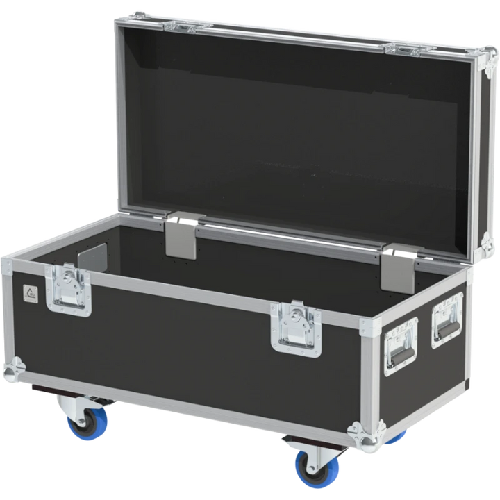 Empty interior of the 1000x500x400mm flight case trunk highlighting the high-quality 10mm birch plywood finish