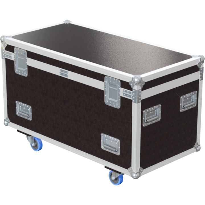 Rear view of the 1200mm standard trunk showing heavy-duty 10mm birch plywood construction and industrial hinges