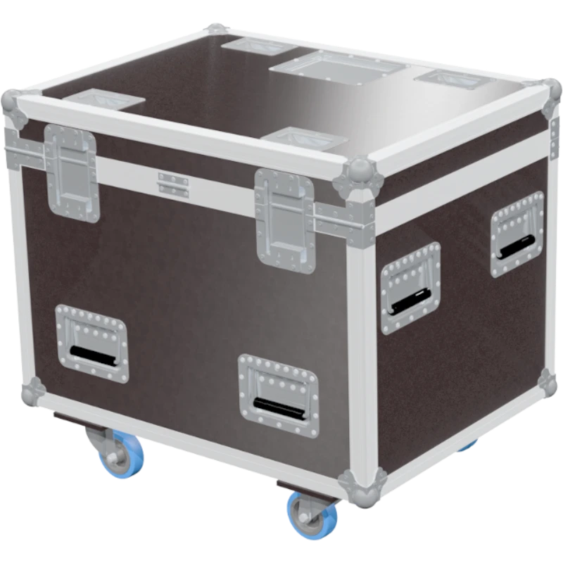 Rear view of the 900mm high-profile trunk showing heavy-duty 10mm birch plywood and reinforced hinges