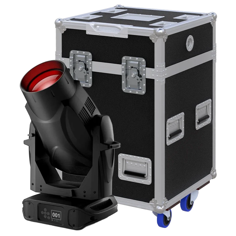 View of the Vari-Lite VL2600 Wash/Profile moving head fixture with the custom ALP Flight Case in the background