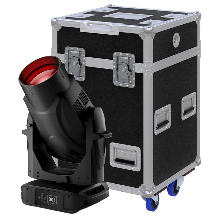 View of the Vari-Lite VL2600 Wash/Profile moving head fixture with the custom ALP Flight Case in the background