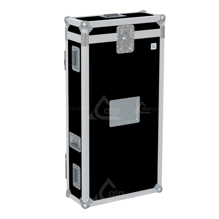 Front view of the professional touring multicase for 10x microphone stands up to 1125mm by ALP Flight Cases