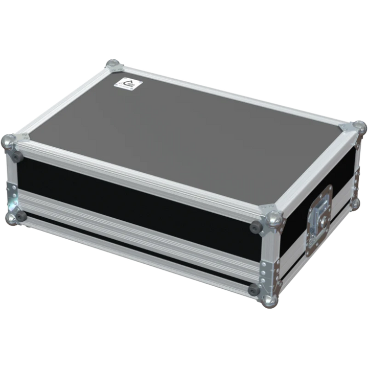 Front view of the custom flight case for the Blackmagic ATEM Mini Pro 2x16