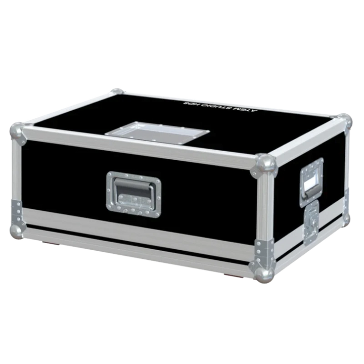 Front view of the custom flight case for the Roland V-50HD MKII