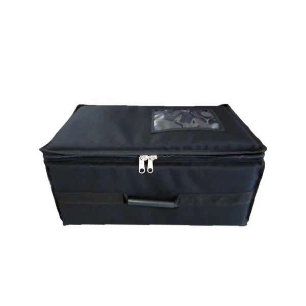 Front right perspective view of the ALP protective bag kit for KIS Selfie Kiosk