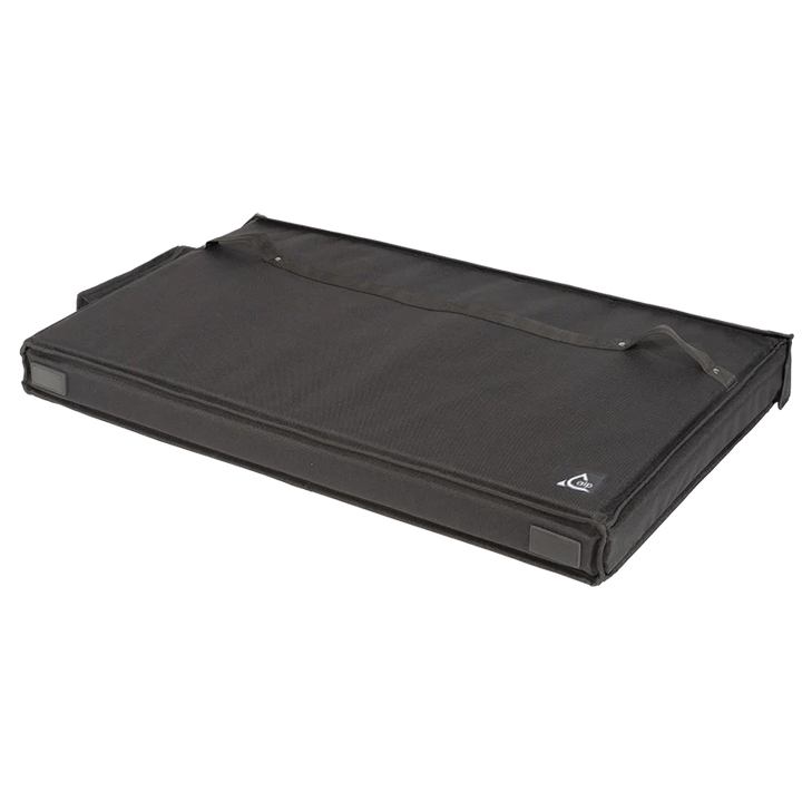 Bottom view highlighting the 2 reinforced pads (skates) for base protection on floor surfaces