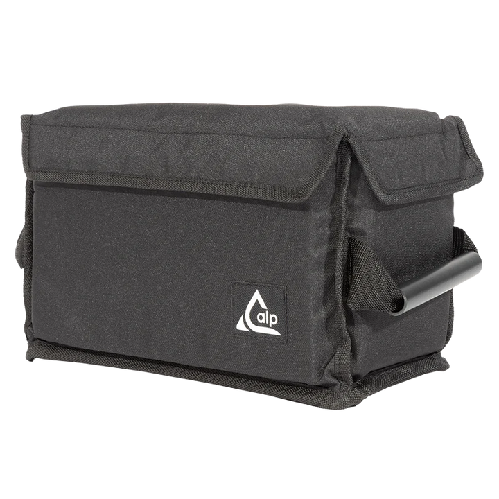 Front left view of the ALP Multibox 300 STD showing Velcro 50mm closure, tube handles and reinforced border