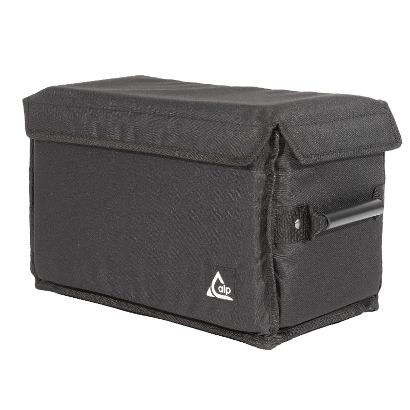 Front left view of the ALP Multibox 400 STD showing Velcro 50mm closure, tube handles and reinforced border