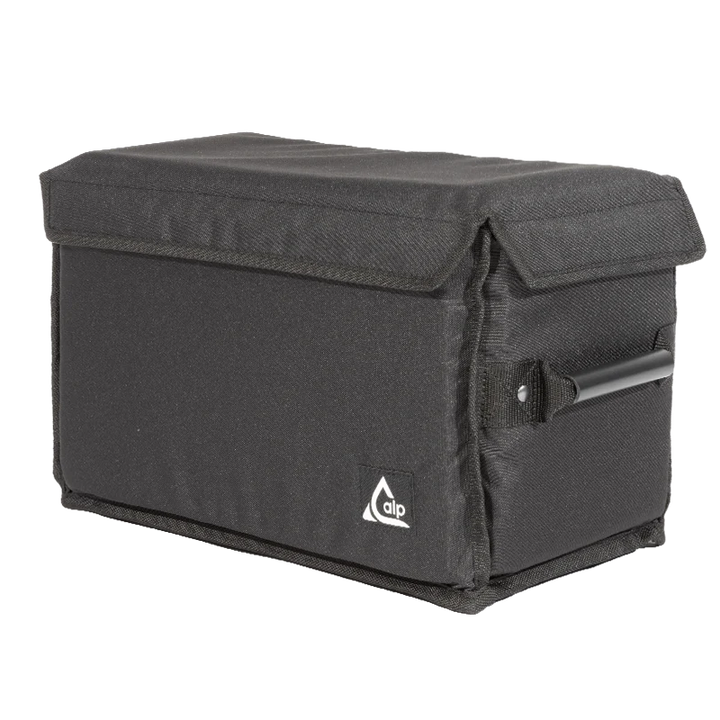 Front left view of the ALP Multibox 400 STD showing Velcro 50mm closure, tube handles and reinforced border