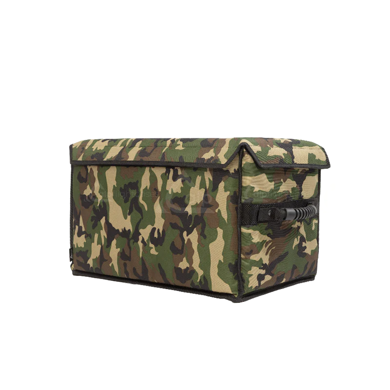 Front left view of the ALP Multibox 500 Army showing Velcro 50mm closure, tube handles and reinforced border