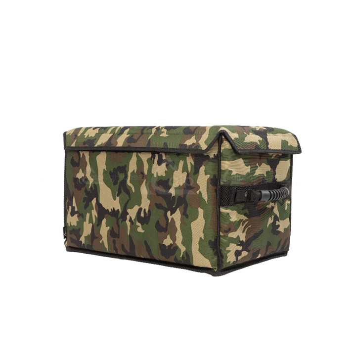 Front left view of the ALP Multibox 500 Army showing Velcro 50mm closure, tube handles and reinforced border