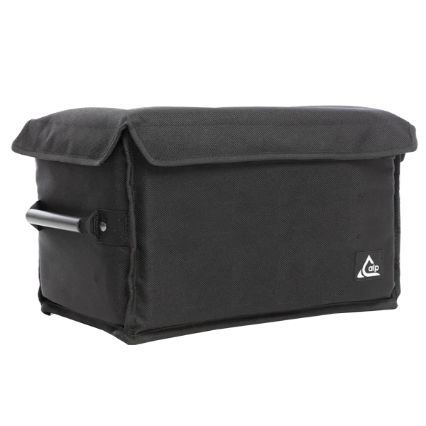 Front left view of the ALP Multibox 800 Touring showing Velcro 50mm closure, tube handles and reinforced border