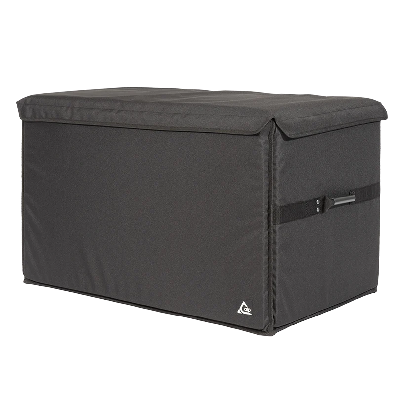 Front left view of the ALP Multibox 850 STD showing Velcro 50mm closure, tube handles and reinforced border