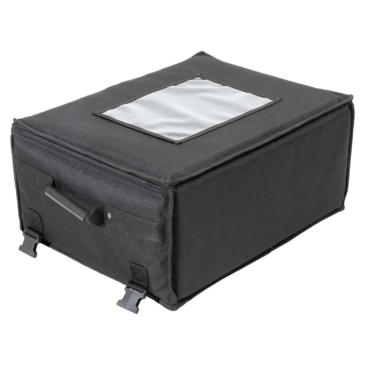 Rear view showing the clean Cordura construction and professional soft case profile