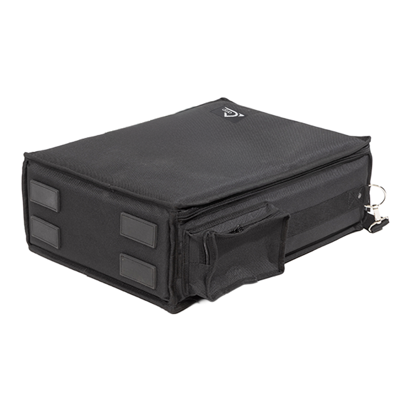 Rear view showing the clean Cordura construction and professional soft case profile
