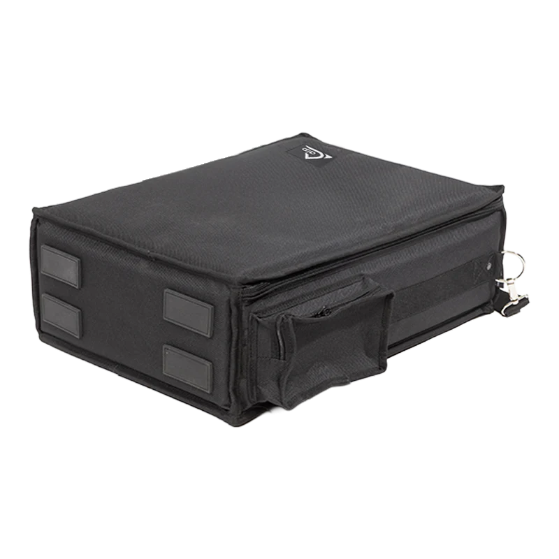 Rear view showing the clean Cordura construction and professional soft case profile