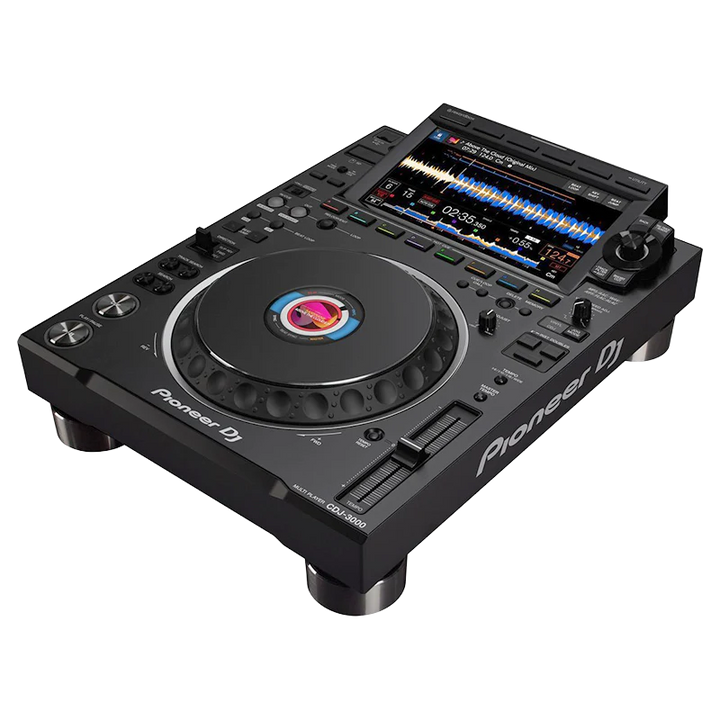 Standalone view showing a Pioneer CDJ 3000 placed next to the protective bag for scale reference