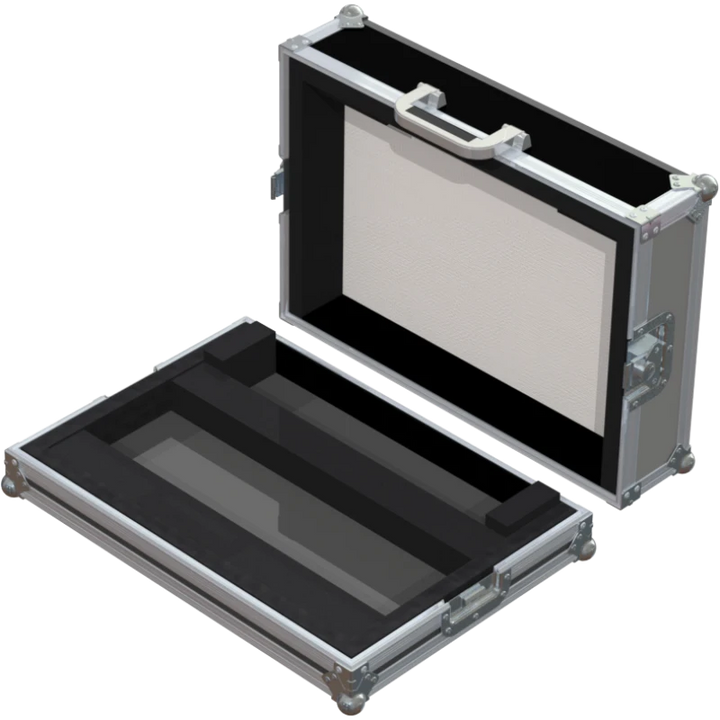 Open empty view of the ALP Flight Case for Roland V-160HD showing the internal foam layout and accessory space