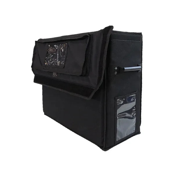 Rear view showing the clean Cordura construction and professional soft case profile