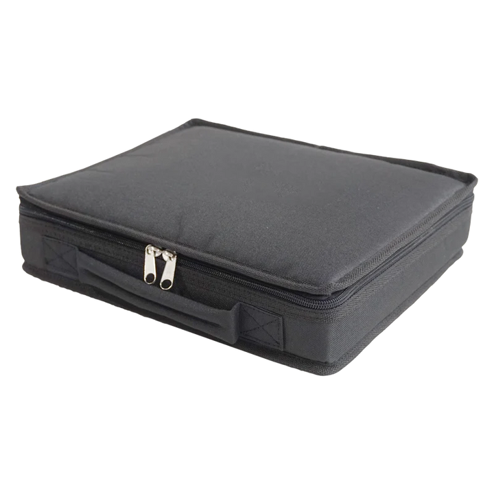 Front left view of the ALP Bag Kit for 2x Pocket Sony URX-P40 and UTX-B40 showing 10mm zip, carrying handle and reinforced border