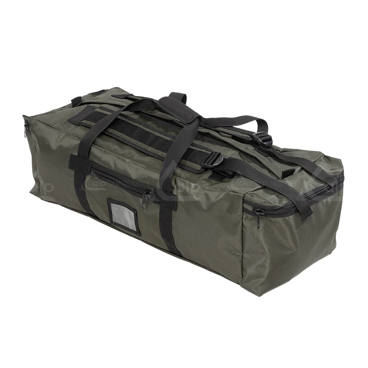 Front left view of the ALP Bag TactiGear showing Zip closure, carrying handle and reinforced finishing border