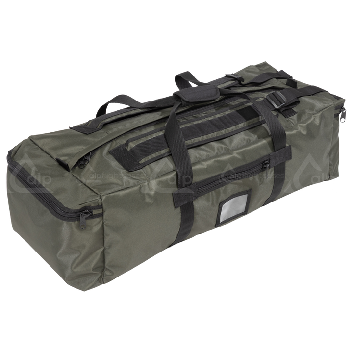 Front right view of the ALP Bag TactiGear waterproof tactical transport bag with accessory pockets and reinforced finishing