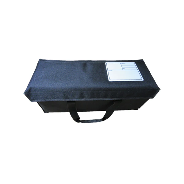 Close-up detail of the heavy-duty 50mm Velcro closure system and carrying handles on the ALP equipment bag.