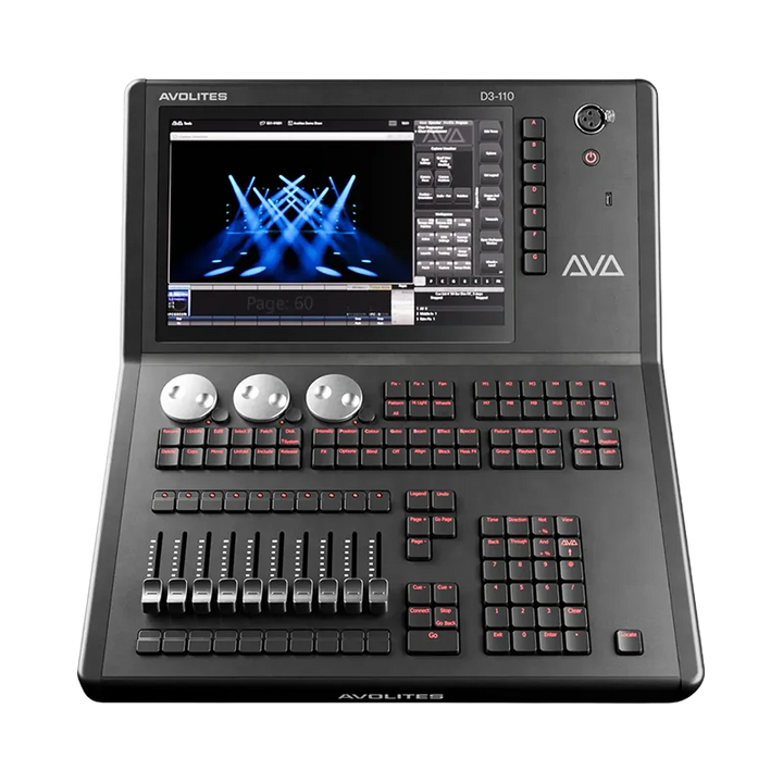 Standalone view of the Avolites D3-110 controller before packing