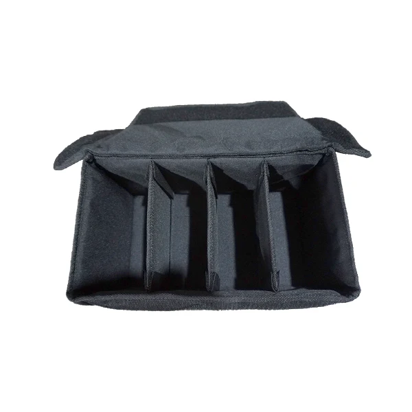 View of the open protective bag without the equipment, highlighting the 11mm foam and 3 reinforced separations