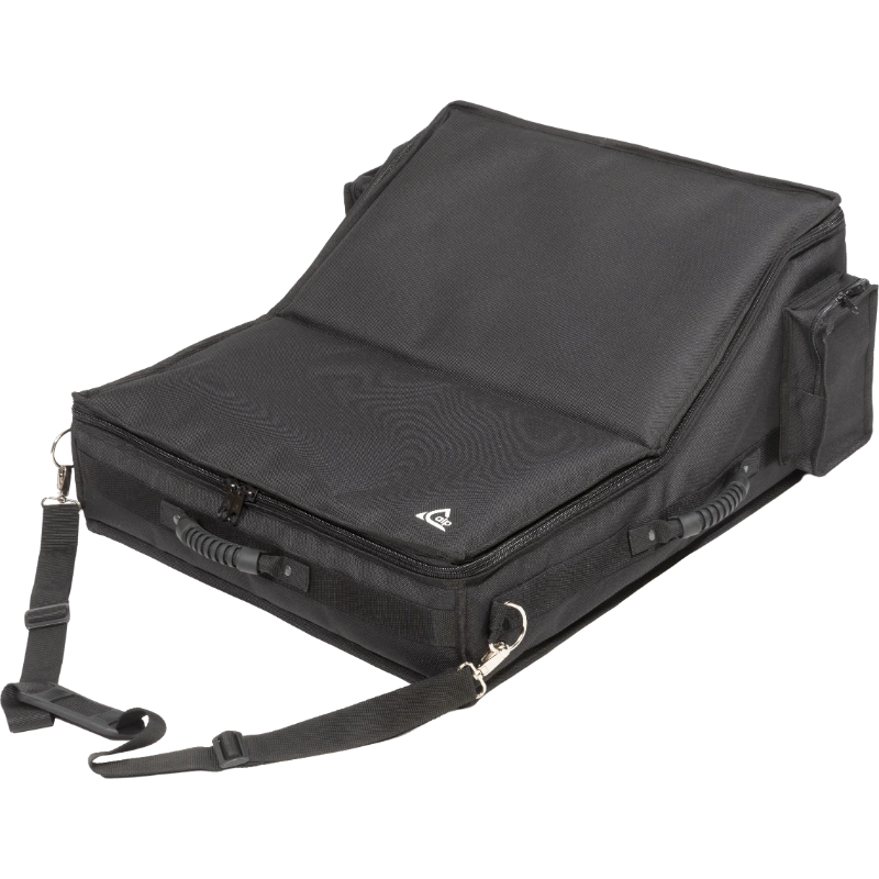 Professional equipment bag rear view, showcasing reinforced finishing borders, removable shoulder strap, and multiple handles by ALP.