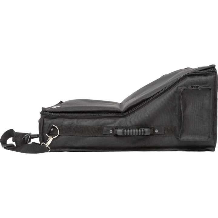 Professional equipment bag side view, showcasing reinforced finishing borders, removable shoulder strap, and multiple handles by ALP.