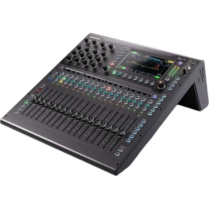 Standalone view of the Allen & Heath QU-5 digital mixing console, representing the audio equipment protected by ALP Bags.