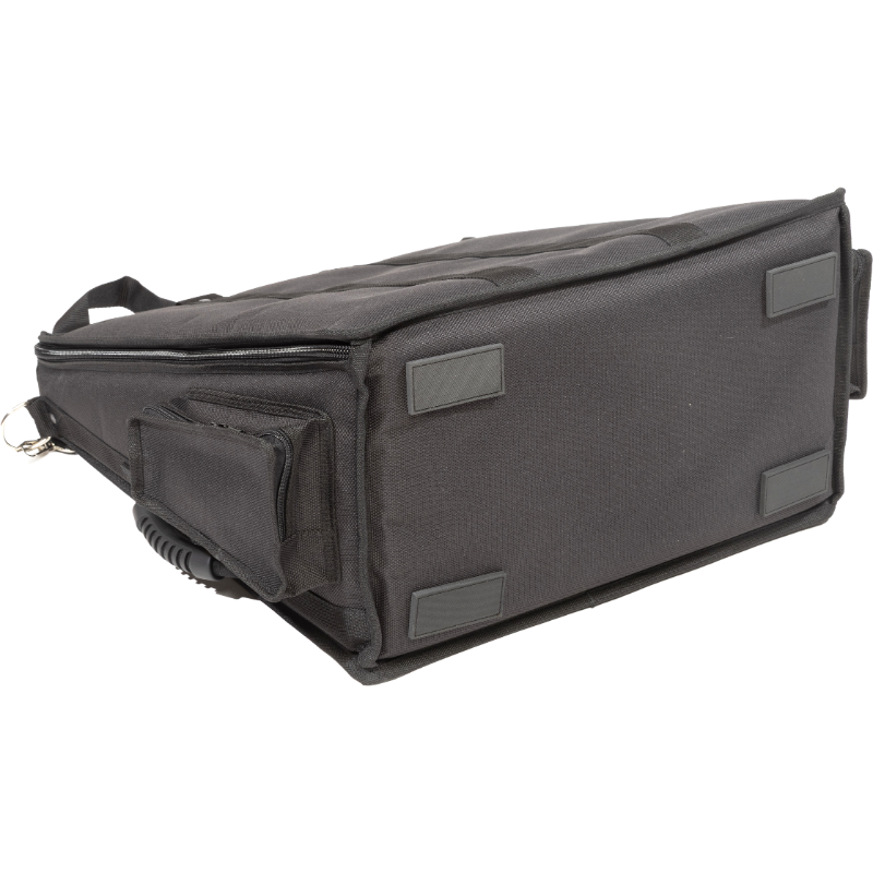 Professional equipment bag rear view, showcasing reinforced finishing borders, removable shoulder strap, and multiple handles by ALP.