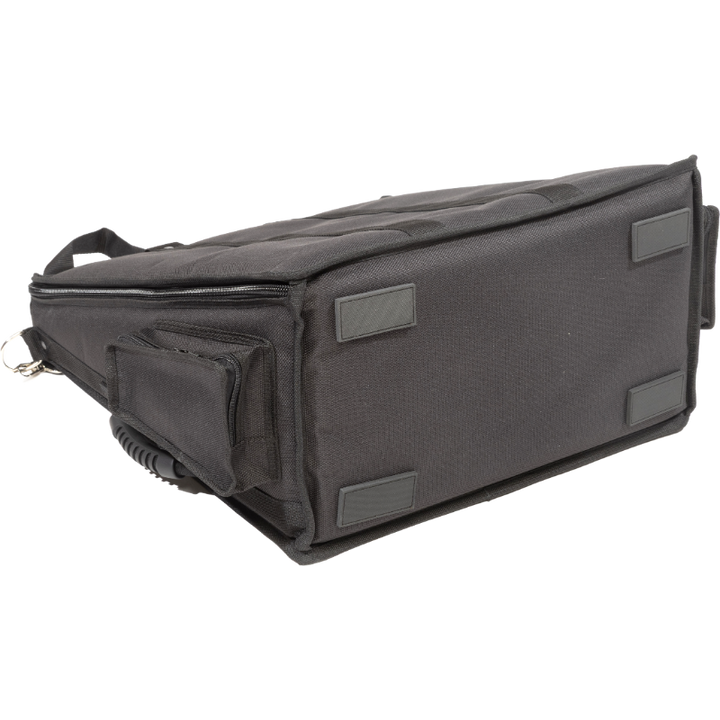 Professional equipment bag rear view, showcasing reinforced finishing borders, removable shoulder strap, and multiple handles by ALP.