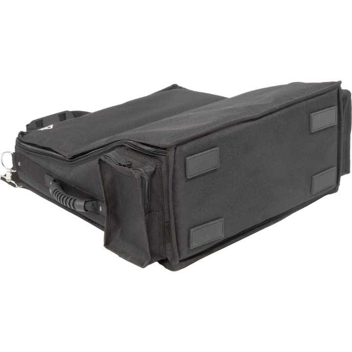 Professional equipment bag rear view, showcasing reinforced finishing borders, shoulder strap, and multiple handles by ALP.